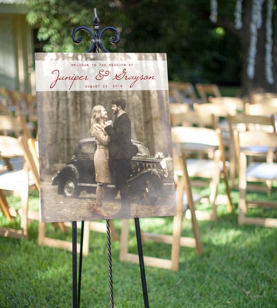 Vintage Welcome Wedding Sign Customized with Your