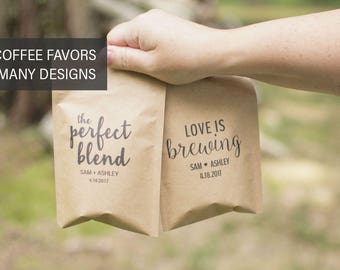 Bridal Shower Favors-Coffee Bridal Shower-Packaged Roasted Coffee Beans-Rustic Bridal Shower-Shower Favors-Bridal Shower Gifts for Guests