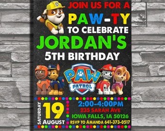 Paw Patrol Birthday Invitation, Paw Patrol Invitation, Paw Patrol Invitation Boy, Paw Patrol Party Invitations, Paw Patrol Birthday Party