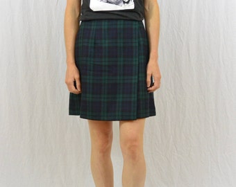 Vintage High Waisted Skirt, Size XS, Tartan Mini Skirt, Grunge, 90's Clothing, School Girl, Clueless, Tumblr Clothing, Punk, Riot Girl