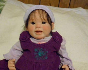 Reborn Baby Girl "Keira" from the 'Punkin' Sculpt, NO Magnets! Lifelike, Realistic, Fake Baby, Newborn, Brown Eyes, by Babies4U Nursery