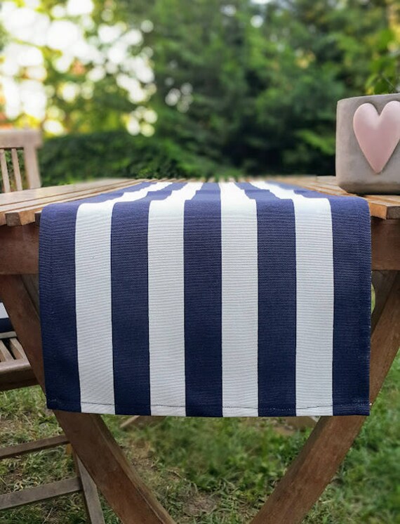 Navy White Stripe Table Runner Premium Cotton table runner