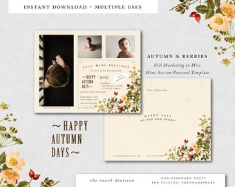 Fall Mini Session Template, Photographer Marketing Template, Photography Templates and Marketing, Instant Download, Photographer Branding