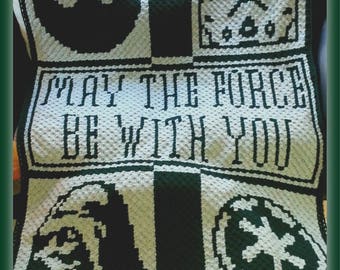 Updated Version!! Crochet Chart - STAR WARS Throw - Download - Graph - Great for Corner-to-Corner (c2c), single crochet, knitting & more
