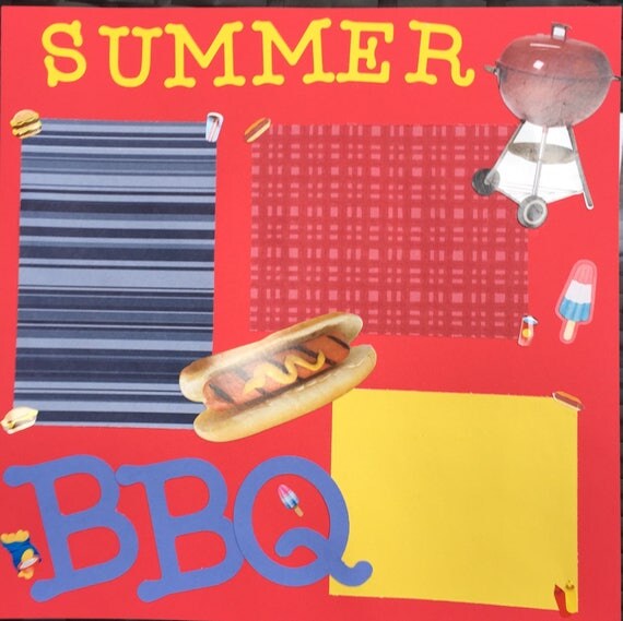 Scrapbooking: Summer BBQ, 12x12 Premade Scrapbook Page