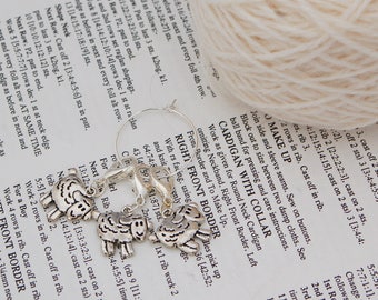 Removable sheep stitch markers, crochet sheep charm, crochet gift, bag charm