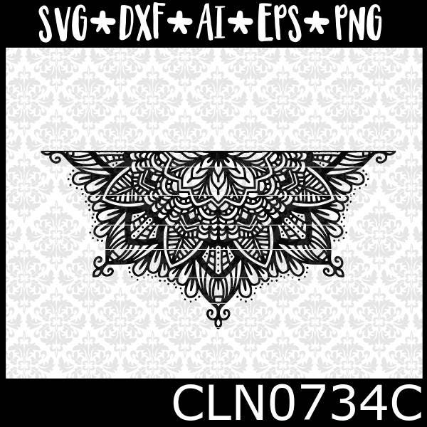 Download CLN0734C Split Half Mandala Hand Drawn Intricate Boho Sign ...