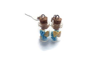 bottle with its berlingots polymer clay earrings