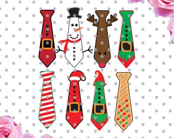 Christmas svg ties bundle, cutting file, svg santa, reindeer svg, christmas SVG, Cricut Design Space, Silhouette Studio, Cut Files, elf svg,