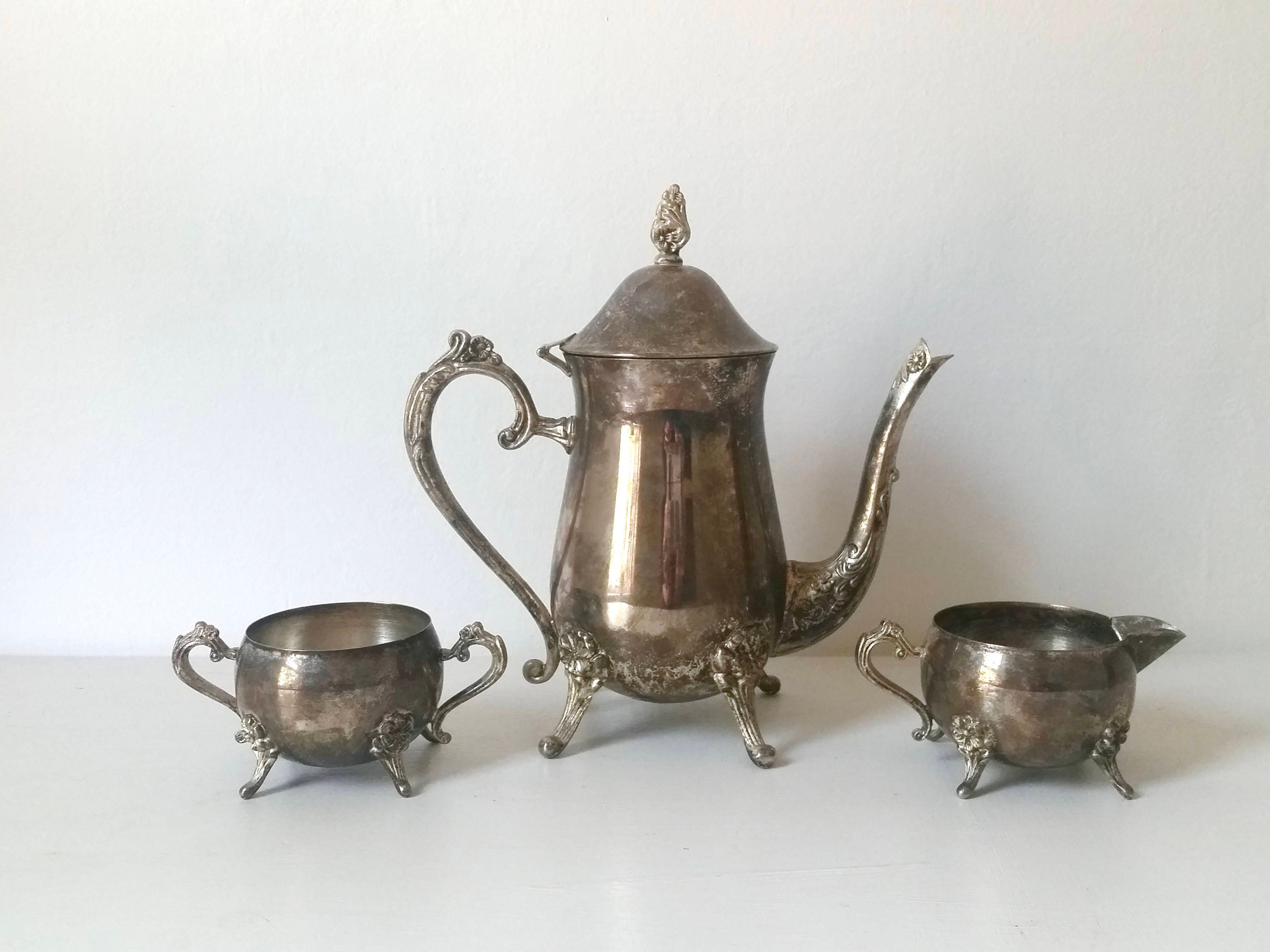 Antique Silver Coffee Set . International Silver Co Tea Set
