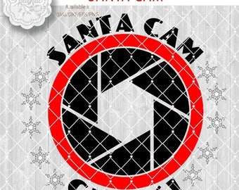ON SALE SANTA Cam Svg File, Cutting File, Vector Clipart Holiday Decor, Silhouette Cutting file design Available in Svg,Dxf,Eps,Png