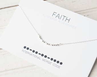 Faith Morse Code Necklace, Christian Gift, Religious Jewelry