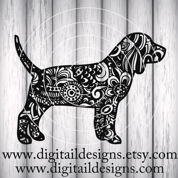 Download Beagle Zentangle SVG dxf png eps ai fcm Cricut