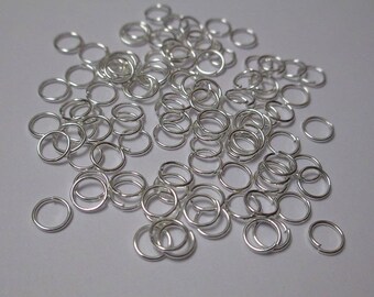 100 6mm silver jump rings