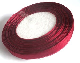 1 organza Ribbon Spool bordeaux 10mm 45 m