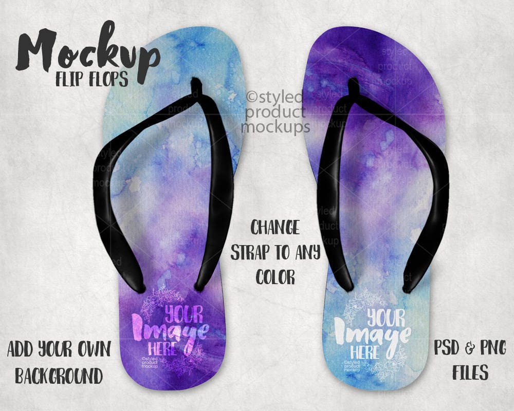 Download Pair of Flip Flops mockup template Add your own image and