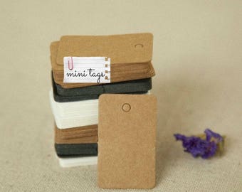 40 pcs mini hang tags, kraft paper gift tags, name card tags, swing tags, label tags - 3.3 x 2cm