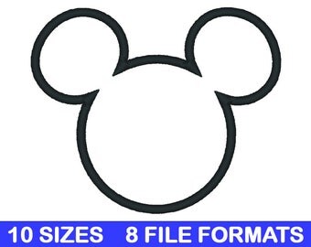 Mickey Mouse Applique Machine Embroidery Design Set - Disney - 10 Sizes - 8 Formats - PES - DST - Embroidery Pattern