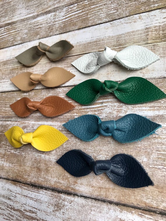 The Leaf Knot Leather Bow Handmade Bow Baby Bow Girl Bow