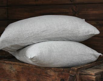 Linen Stone Washed Pillowcase Housewife style Cover Eur Standard King Queen AU sizes 100% Organic Pillow Case Super Soft Eco-Friendly Flax