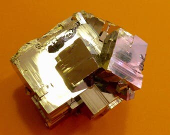 Pyrite Cube Cluster, 593g, large, cubes, golden color, 3'' inches, crystal, cube shape, mirror, natural shape, top quality, pyrite crystals