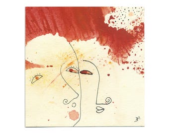 Stain painting and drawing line 15/15 cm (5.9/5.9 inch)