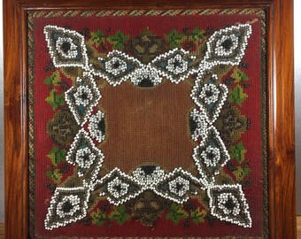 Victorian Beaded Wooden Display Stand