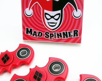HARLEY QUINN Bat Fidget Spinner Red Style Kids Hand Finger Toy Batman Style