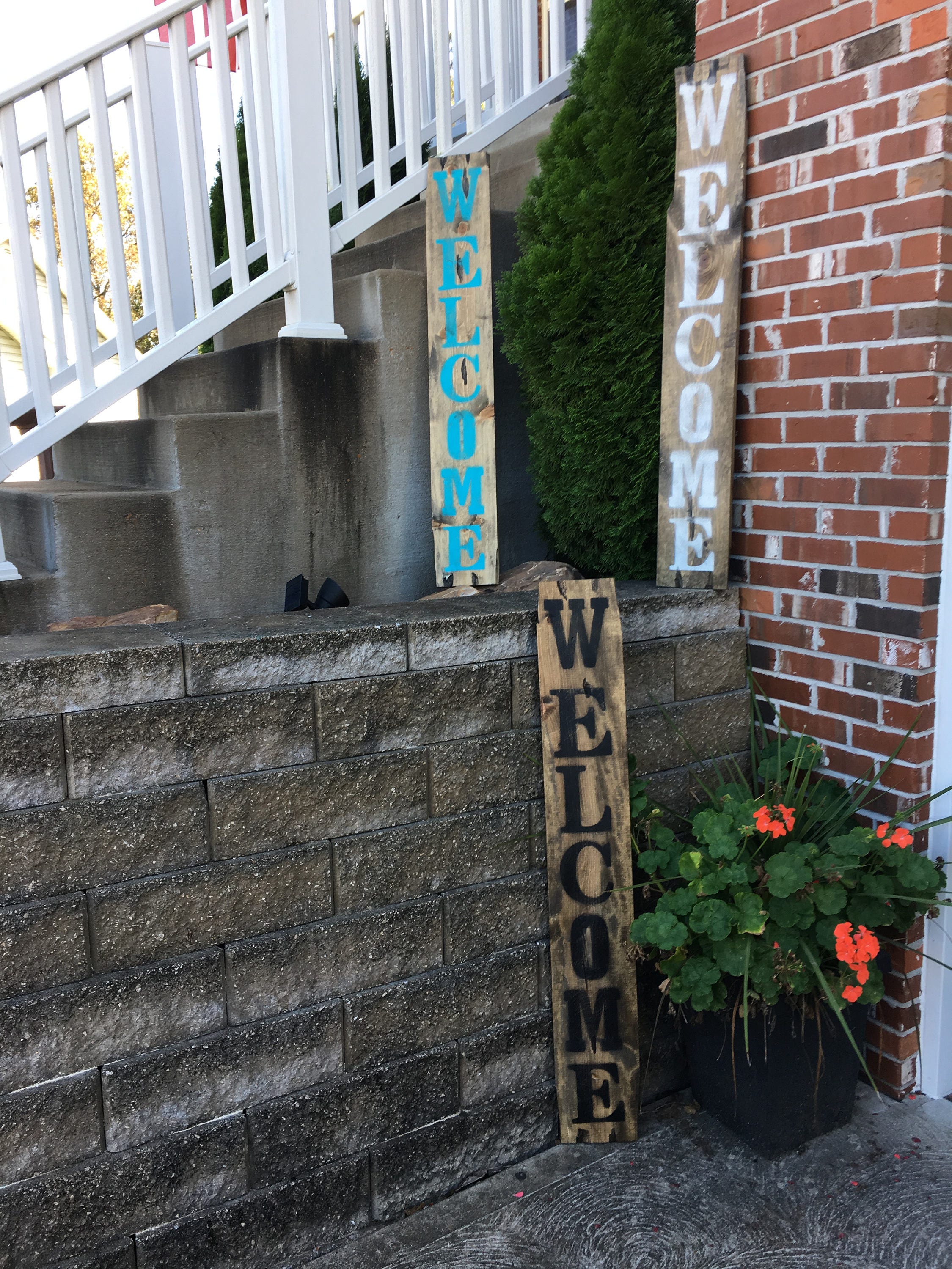 Large welcome signs Rustic wood welcome signs Welcome porch