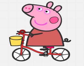 Peppa Pig On Bike, Peppa Pig Svg File, Svg Cutting File, Svg Cut File, Svg For Cricut, Svg For Silhouette, Svg Disney file,