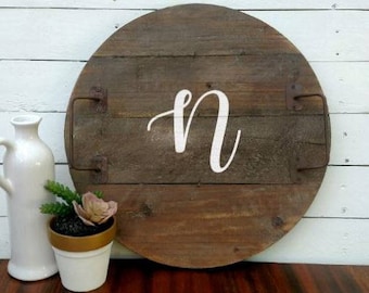 Wine Barrel Tray, Cellar Tray, Wine Barrel Decor, Wood Serving Tray, Personalized Serving Platter, Ottoman Tray, Alternative Guestbook, Gift