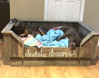 Handcrafted Upcycled Wood / Pallet Dog Bed / Wooden Dog Bed / Personalized Dog Bed
