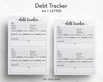 Debt Tracker, Financial Planner, Debt Planner, Budget Planner, A4 Printable, Letter, Finance Organizer, Debt Payment Planner, Debt Printable