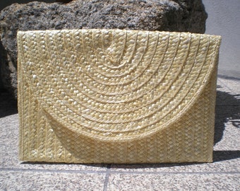 Straw Clutch, Summer purse, handmade purse, bohemian clutch