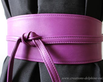 Lambskin leather belt