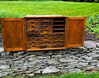 Vintage Industrial Cabinet Rustic Farmhouse Cabinet Wall Cabinet Multi Drawer Cubby Cabinet Industrial Barn Cabinet Garage Shop Cabinet