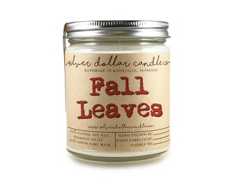 Fall Leaves | 8oz Scented Soy Candle, Fall Decor, Mason Jar Candles, Christmas candles, Winter scents, Thanksgiving gift, apple, gift ideas