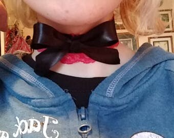 Hand sewn Harley Quinn inspired choker