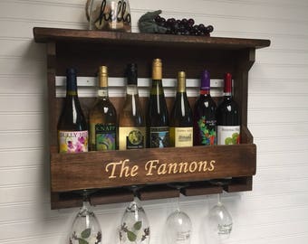Personalized wine rack, engraved wine rack.Engraved personalized wine rack. Personalized gift.Wine glass rack.Housewarming gift.Wedding gift