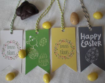 Four labels Easter banner shape