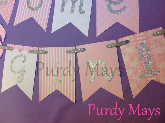 welcome baby girl banner