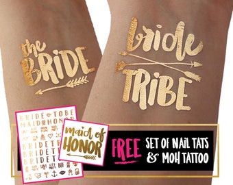 BRIDE TRIBE tattoos / Find your tribe and love them hard / bachelorette party accessories / fake tattoos skin tattoo / stagette / flash