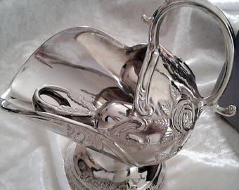 Vintage Silver Plated Sugar Scuttle in Box