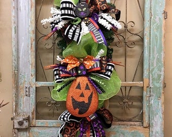 Halloween Swag, Halloween Door Swag, Halloween Wreath, Halloween Decor