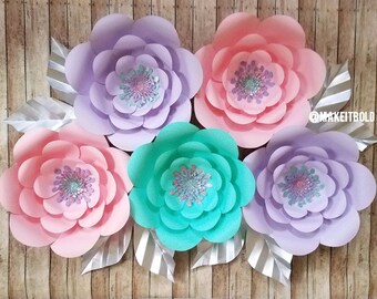 Paper Flower Backdrop Paper Flower Set Unicorn Party