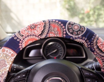 Steering wheel cover, Handmade car accessories, Multicolor car wheel cover, auto decor, Trendy automobile accessories
