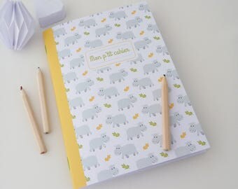 Child 14x20cm little hippos illustrated notebook