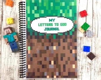 Kids Prayer Journal, Prayer journal, Kids Journal, Minecraft gift, First Communion gift, Illustrated Faith, Bible Journaling