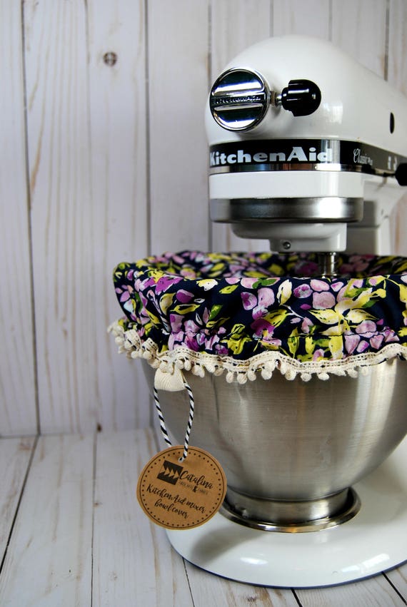 Download Purple Navy Floral KitchenAid Mixer Fabric Bowl Cover