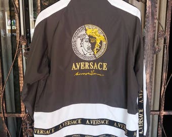 Vintage alfredo versace windbreaker jacket spellout embroidery logo/large/versace jeans